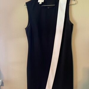 Donna‎ Morgan Black & White Sleeveless Sheath Dress Minimalist